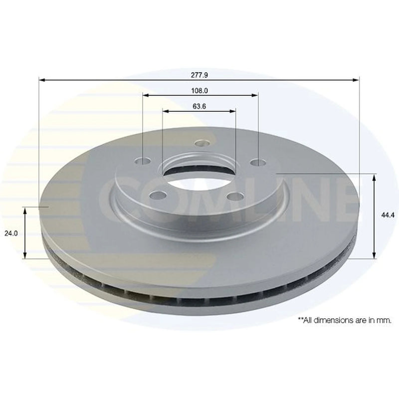 Comline 2 x Front Brake Discs ADC1221V