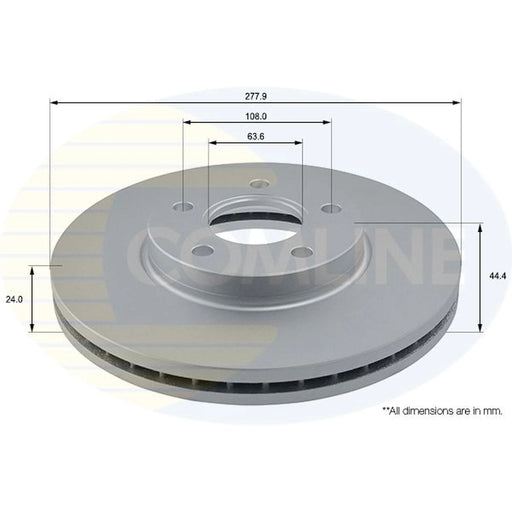 Comline 2 x Front Brake Discs ADC1221V