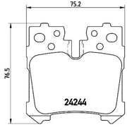 Brembo 4 x Rear Brake Pad Set P83076