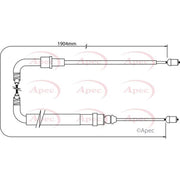 Apec Handbrake Cable Left Rear CAB1334