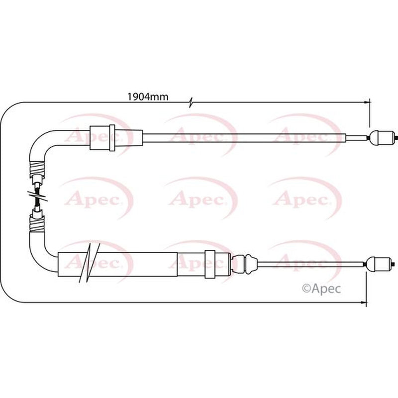 Apec Handbrake Cable Left Rear CAB1334