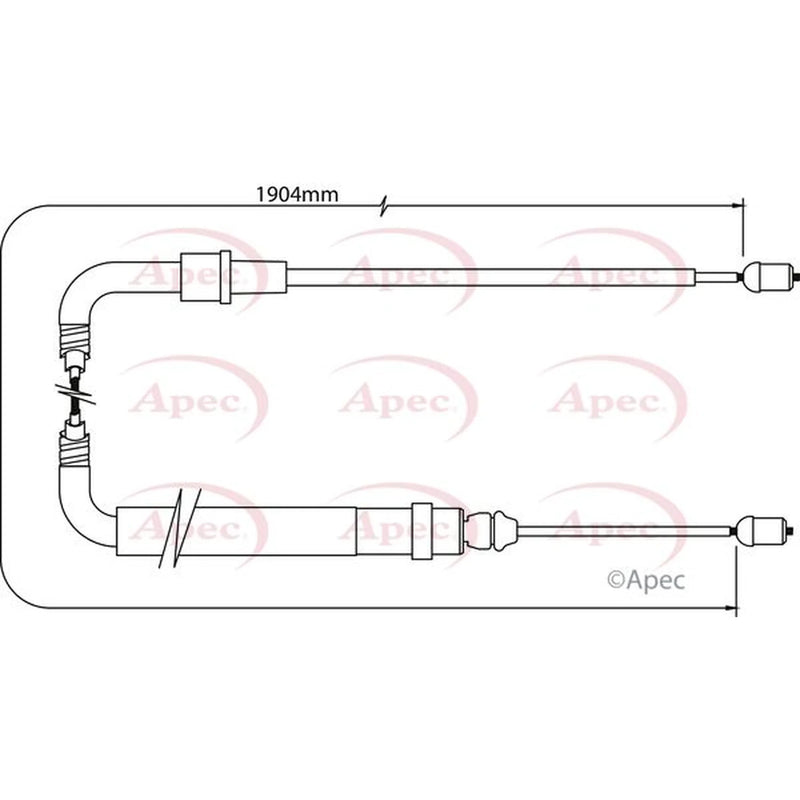 Apec Handbrake Cable Left Rear CAB1334
