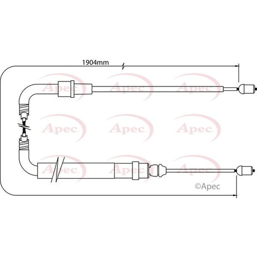 Apec Handbrake Cable Left Rear CAB1334