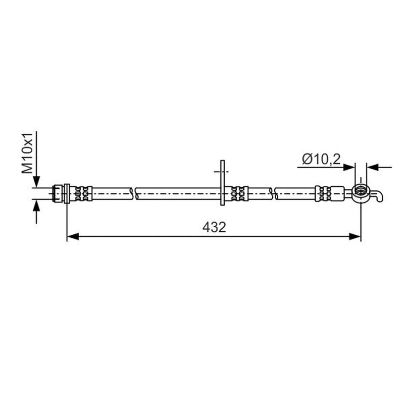 Bosch Brake Hydraulic Hose Line Front Right 1 987 481 A57