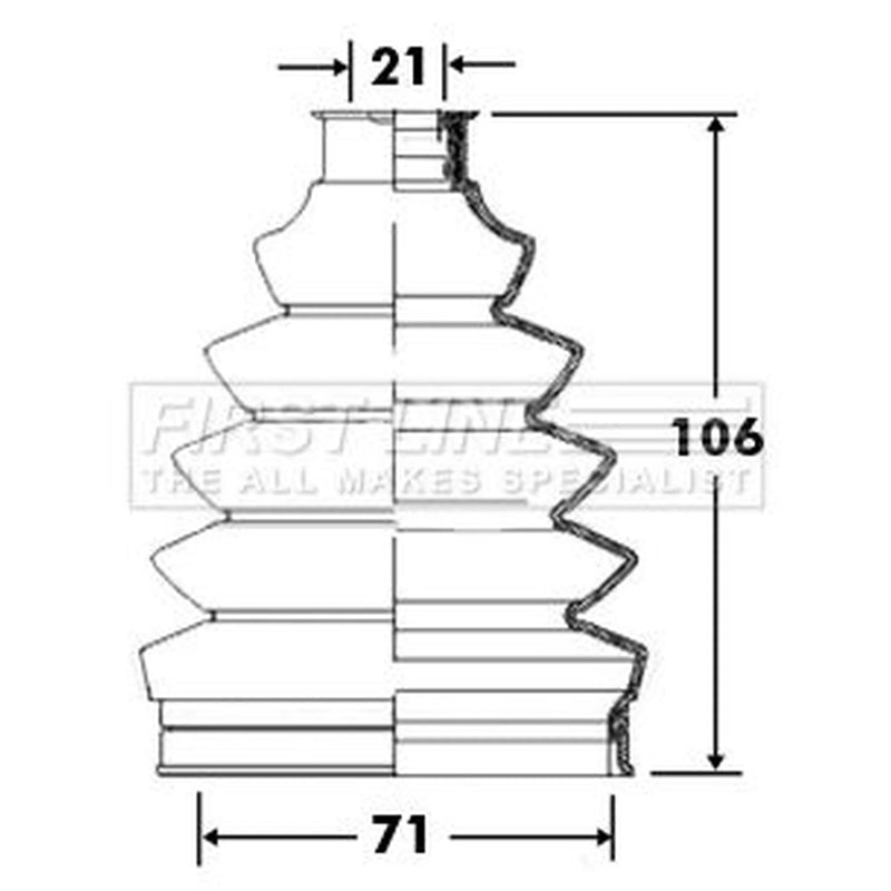 First Line Drive Shaft Bellow Kit Front Left Thermoplast FCB2365