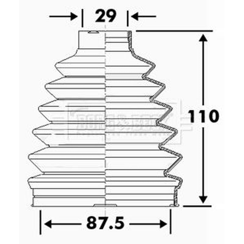 Borg & Beck Drive Shaft Bellow Kit Front Left Thermoplast BCB6111