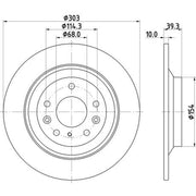 DON 2 x Solid Rear Brake Discs PCD21772