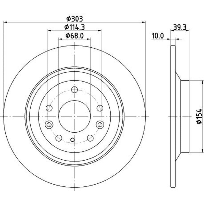 DON 2 x Solid Rear Brake Discs PCD21772