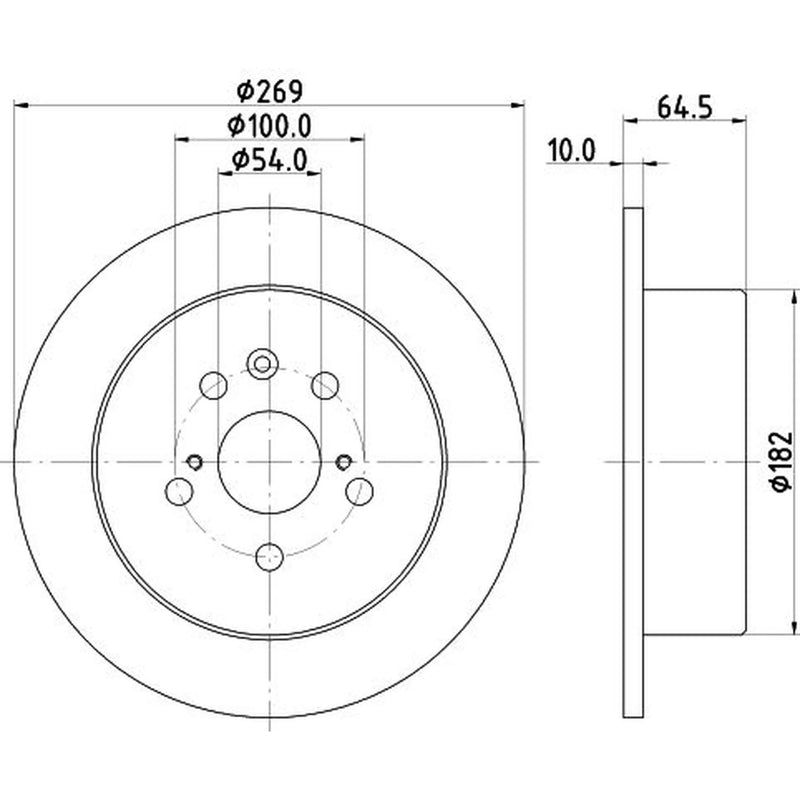DON 2 x Solid Rear Brake Discs PCD16482