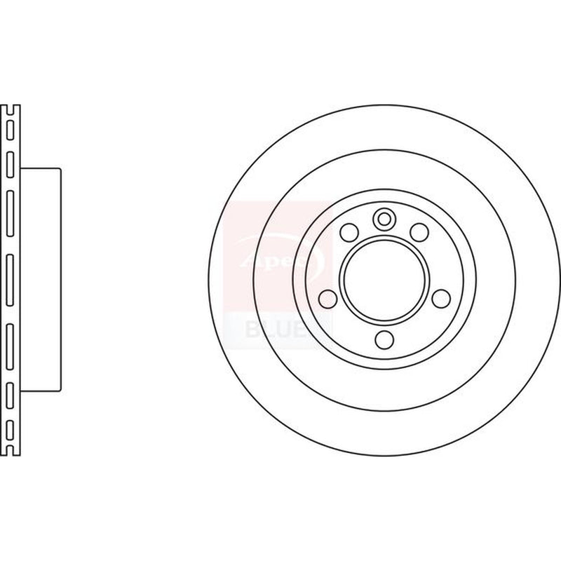 Apec 2 x Vented Rear Brake Discs SDK6726