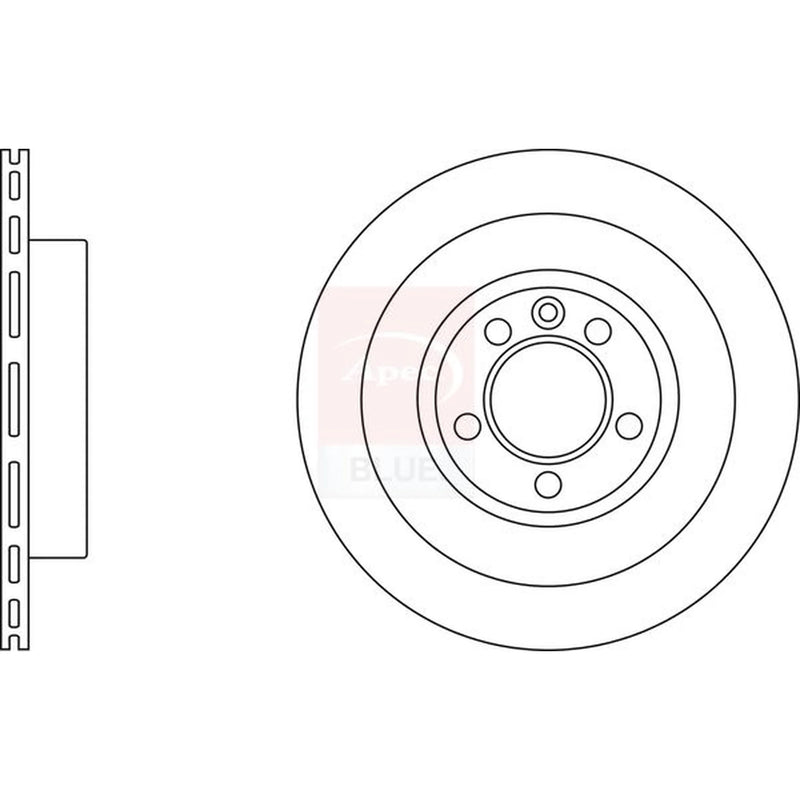 Apec 2 x Vented Rear Brake Discs SDK6726