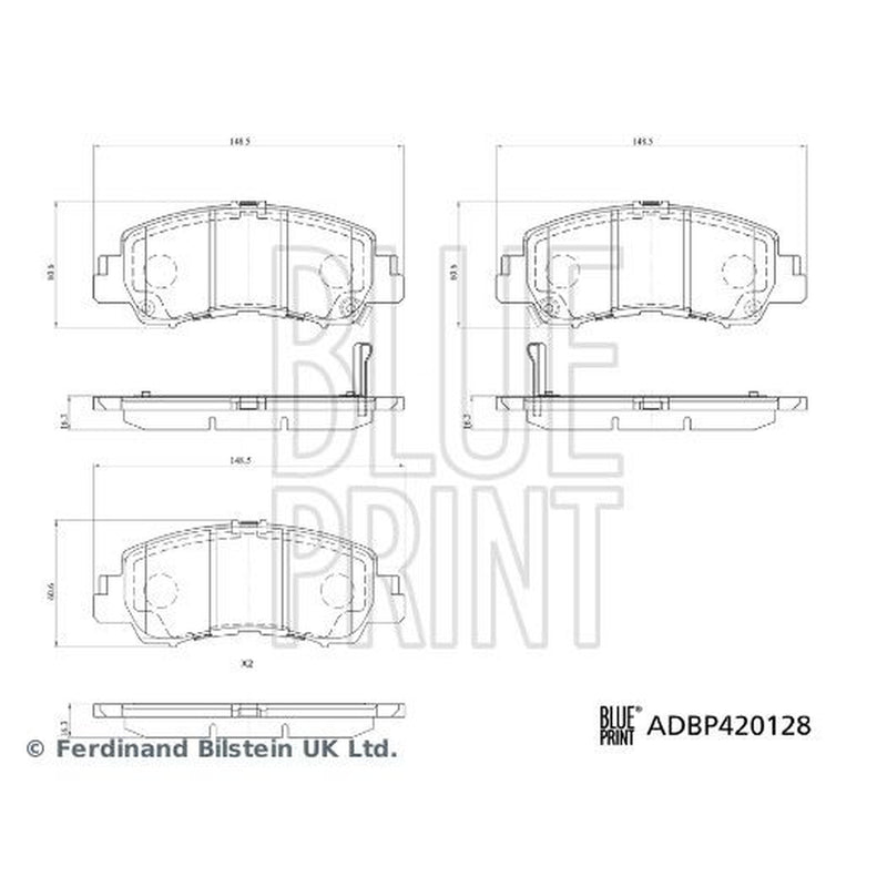 Blue Print Front Brake Pad Set ADBP420128
