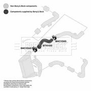 Borg & Beck Intercooler Turbo Charge Air Hose Front BTH1100