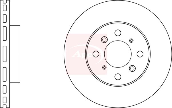 Apec 2 x Brake Disc Set Vented