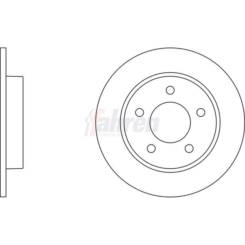 Fahren 2 x Solid Rear Brake Discs FBD6229