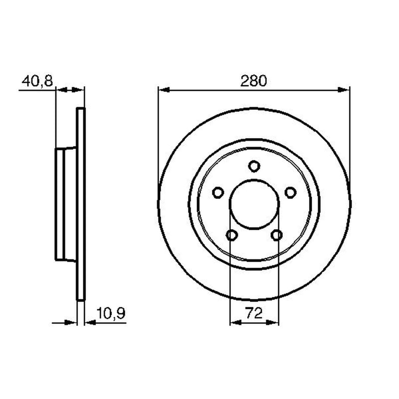 Bosch 2 x Solid Rear Brake Discs 0 986 479 181
