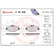 Brembo 4 x Front Brake Pad Set P50049