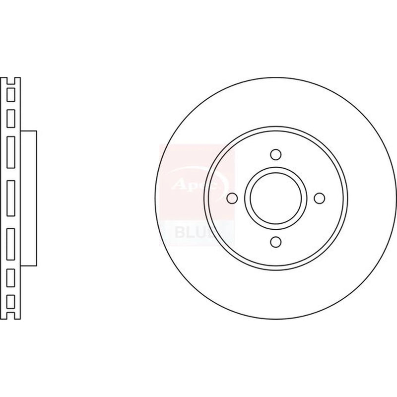 Apec 2 x Vented Front Brake Discs SDK6359