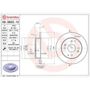 Brembo 2 x Solid Rear Brake Discs 08.9603.10