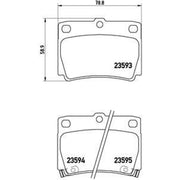 Brembo 4 x Rear Brake Pad Set P54026