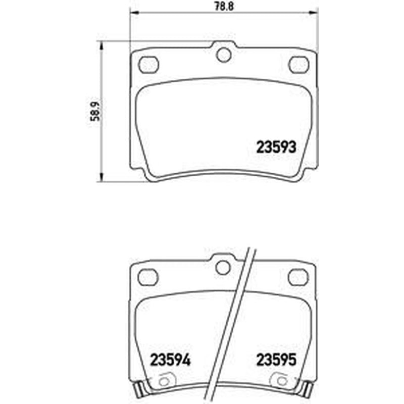 Brembo 4 x Rear Brake Pad Set P54026