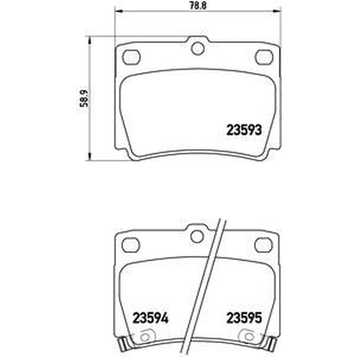 Brembo 4 x Rear Brake Pad Set P54026