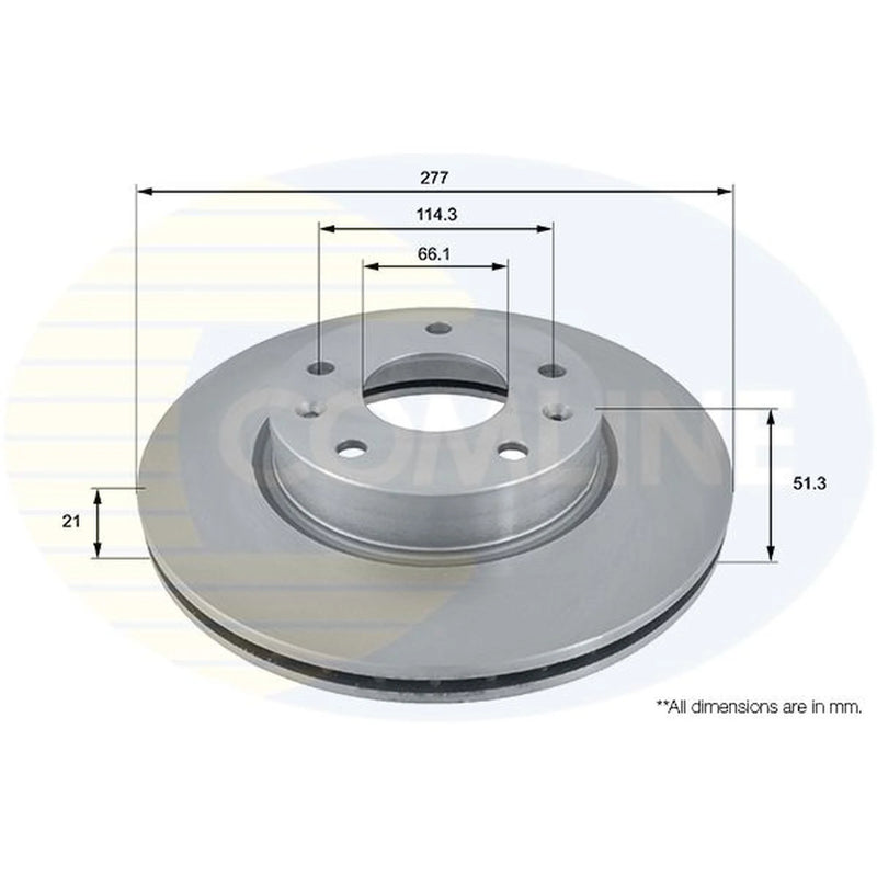 Comline 2 x Front Brake Discs ADC1309V