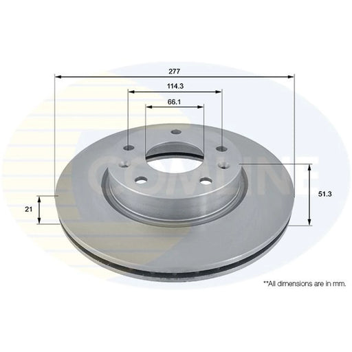 Comline 2 x Front Brake Discs ADC1309V