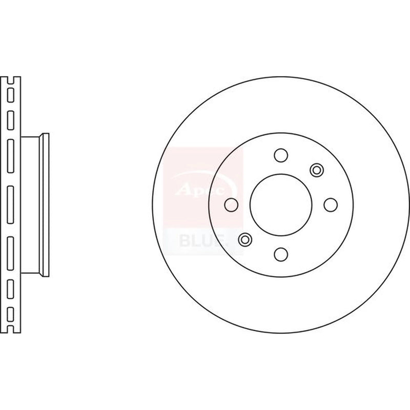 Apec 2 x Vented Front Brake Discs SDK6460