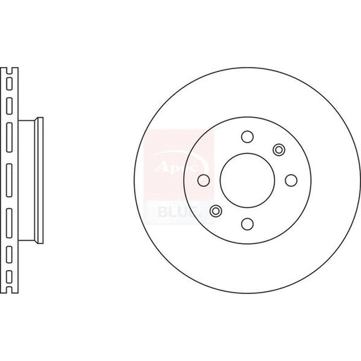 Apec 2 x Vented Front Brake Discs SDK6460