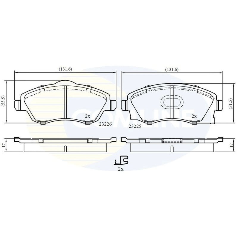Comline 4 x Front Brake Pad Set CBP31112