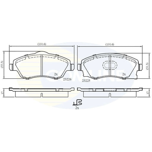 Comline 4 x Front Brake Pad Set CBP31112