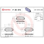 Brembo 4 x Front Brake Pad Set P30073