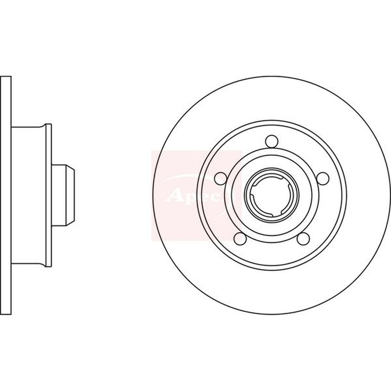 Apec 2 x Solid Rear Brake Discs DSK228