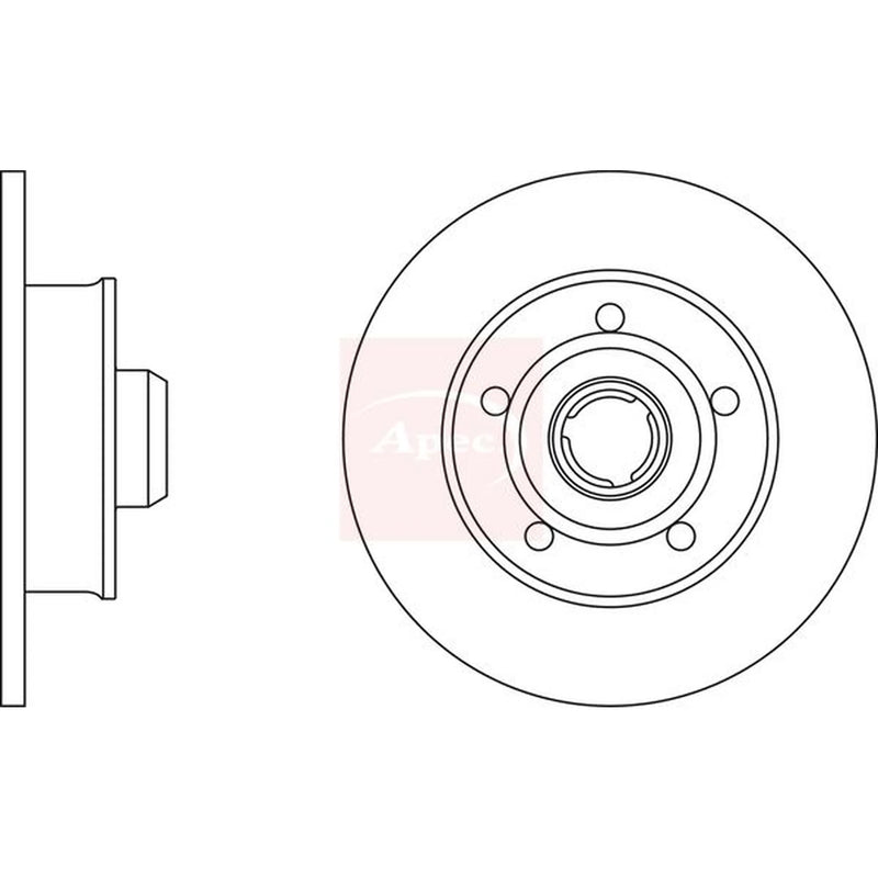 Apec 2 x Solid Rear Brake Discs DSK228