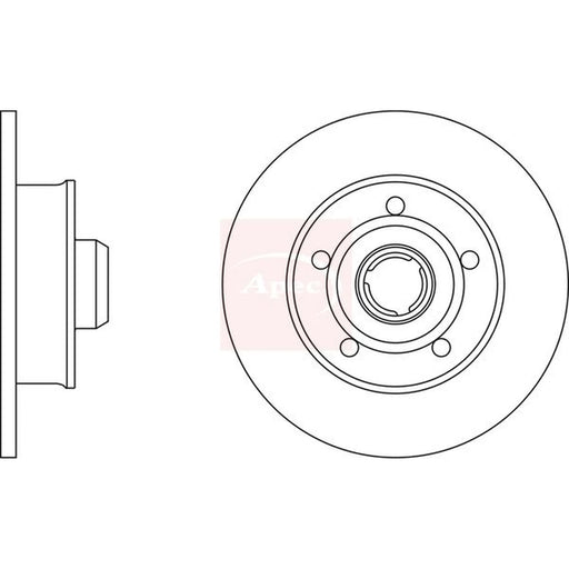 Apec 2 x Solid Rear Brake Discs DSK228