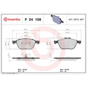 Brembo 4 x Front Brake Pad Set P24158