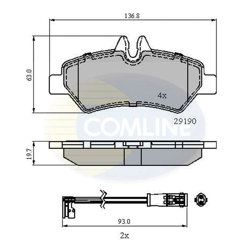 Comline 4 x Rear Brake Pad Set CBP21556