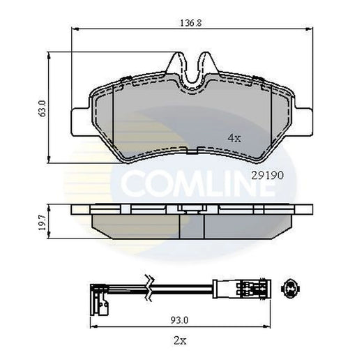 Comline 4 x Rear Brake Pad Set CBP21556