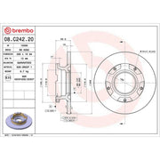 Brembo 2 x Rear Brake Discs 08.C242.20