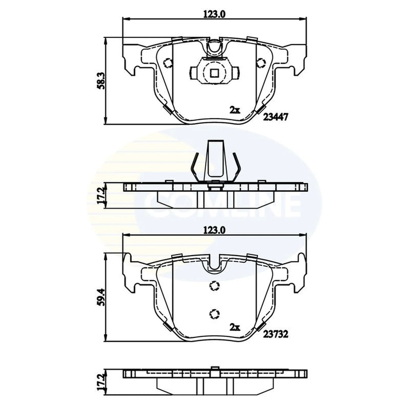 Comline 4 x Rear Brake Pad Set CBP02295