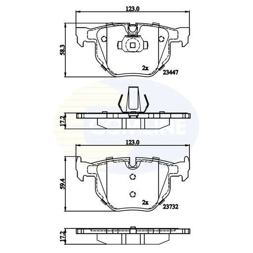Comline 4 x Rear Brake Pad Set CBP02295