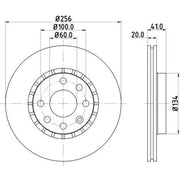 DON 2 x Externally Vented Front Brake Discs PCD14952