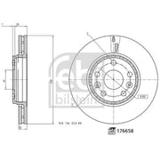 Febi 2 x Vented Front Brake Discs 176658
