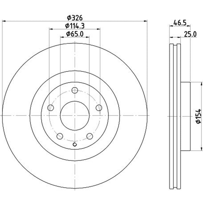 DON 2 x Internally Vented Front Brake Discs PCD22412