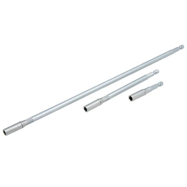 Laser Tools Stainless Steel 1/4" Hex Bit Holders 3pc - PL