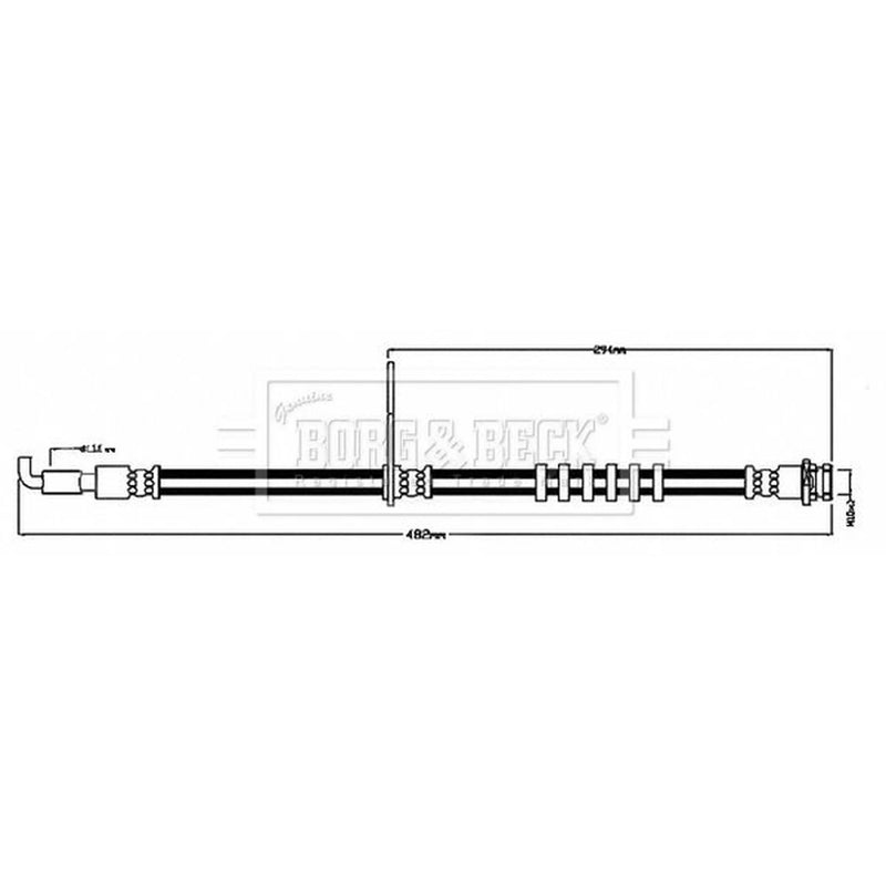 Borg & Beck Brake Hydraulic Hose Line Front Left BBH8684