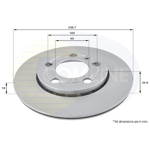 Comline 2 x Front Brake Discs ADC1461V