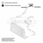 Borg & Beck Intercooler Turbo Charge Air Hose Right BTH1081