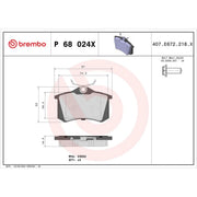 Brembo 4 x Rear Brake Pad Set P68024X
